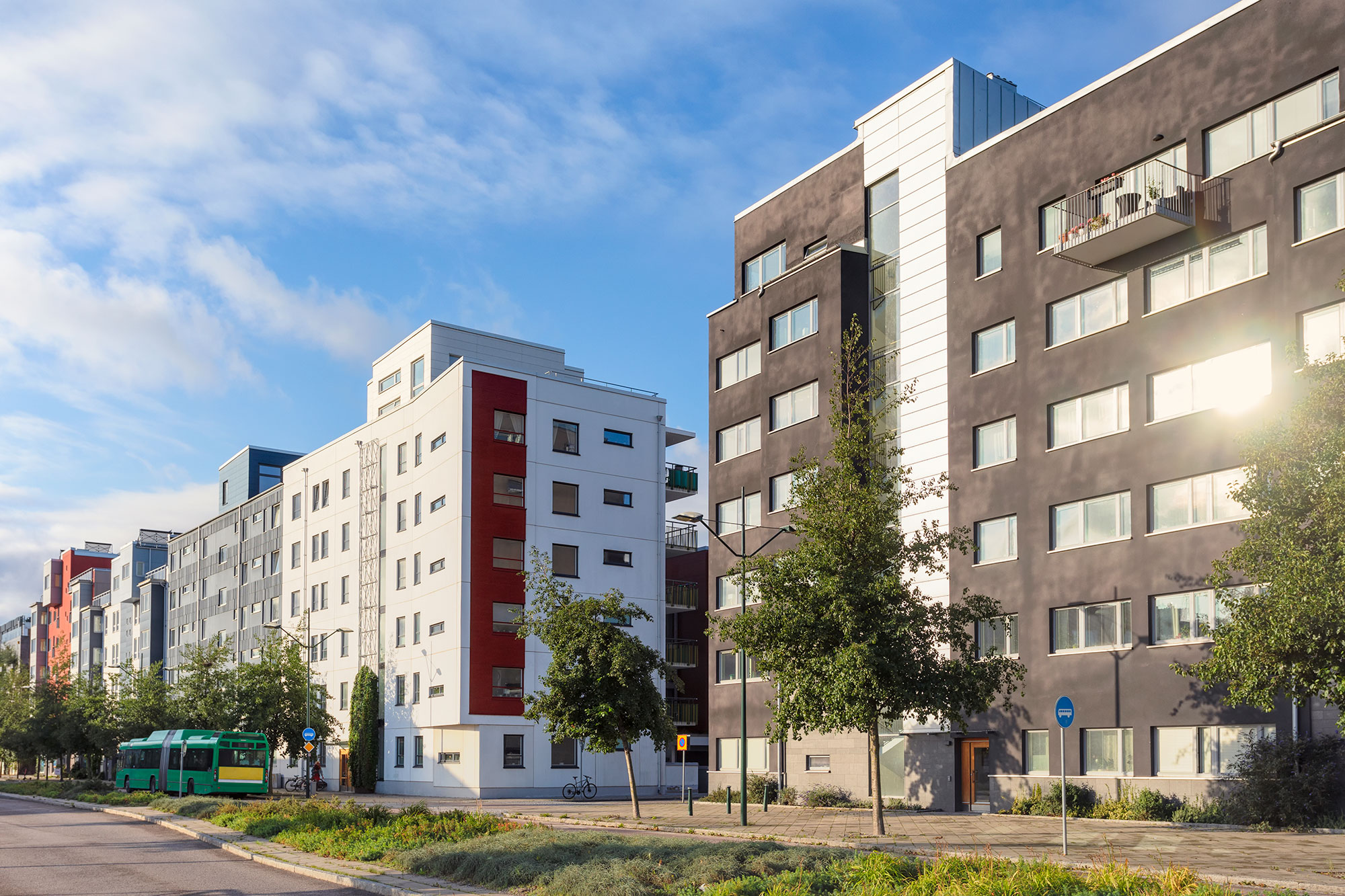 Nybyggda lägenhetshus