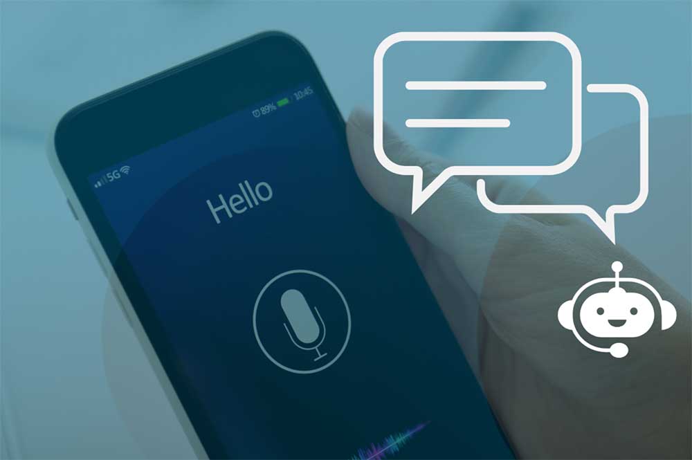 En mobil med texten Hello